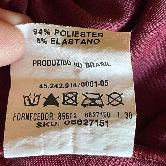 ClockHouse Wine Crushed Round Neck Velvet Soft One Piece  Bodysuit SZ L #1530 - Picture 9 of 12